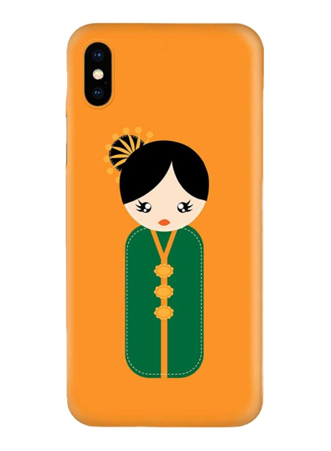 Stylizedd Japanese Doll Printed Protective Case Cover For Apple iPhone X/XS Orange/Green
