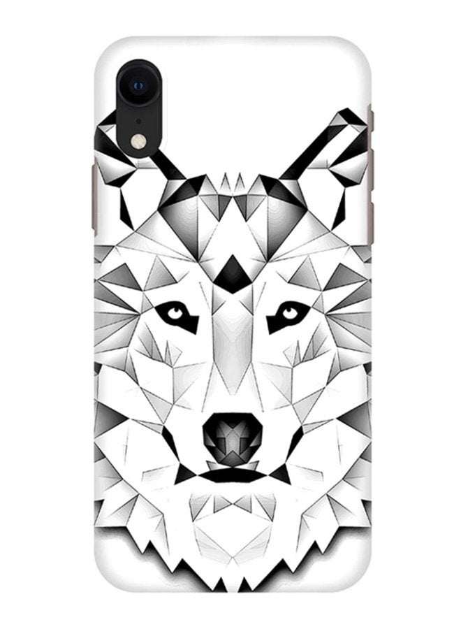 Stylizedd Poly Wolf Printed Protective Case Cover For Apple iPhone XR White/Black