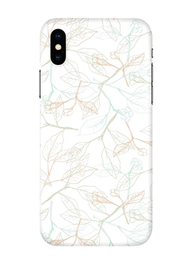 Stylizedd Delicate Sprigs Printed Protective Case Cover For Apple iPhone X/XS White/Grey