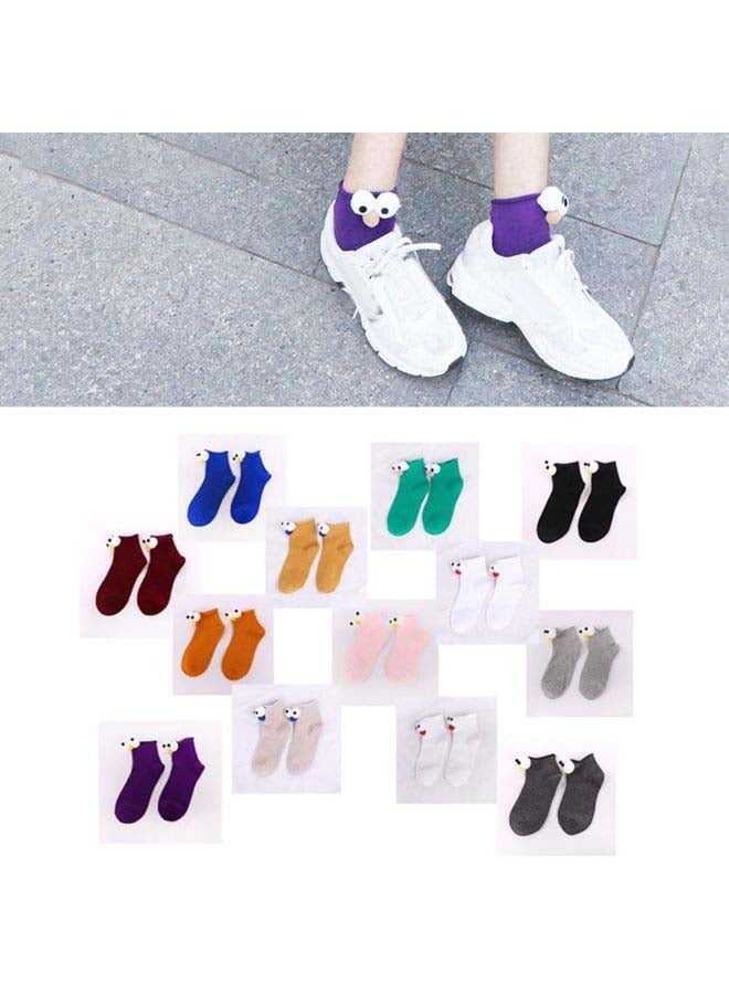 Korea Stereo Candy Color Cartoon Socks Black 
