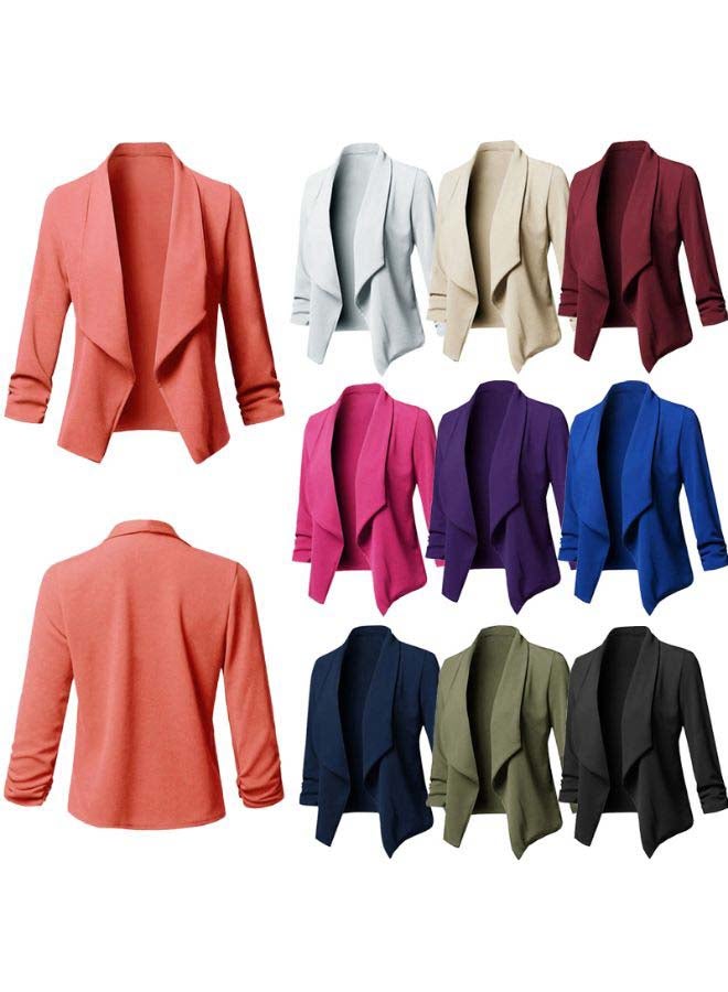 بليزر سادة بأكمام طويلة برتقالي - Image 3