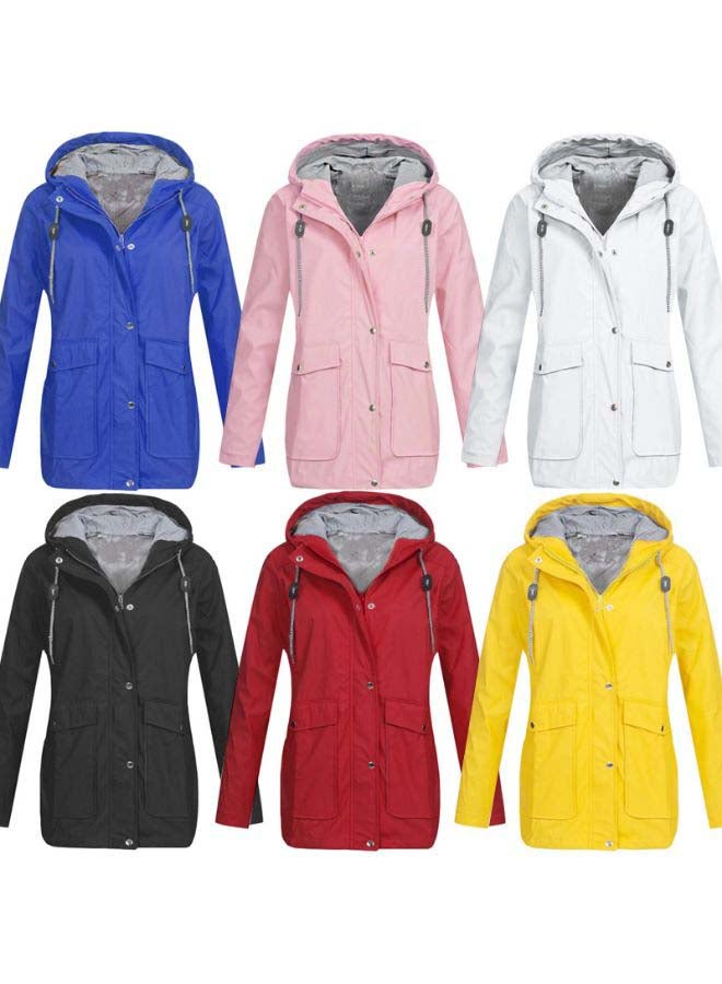 Long Sleeves Waterproof Outerwear Jacket Blue - Image 2