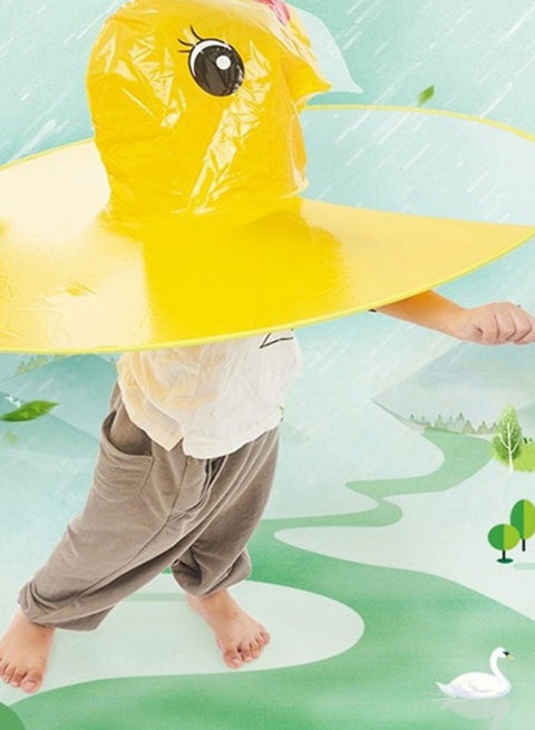 Children Cute Transparent Raincoat Yellow
