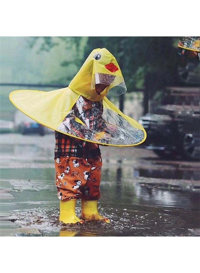 Children Cute Transparent Raincoat Yellow