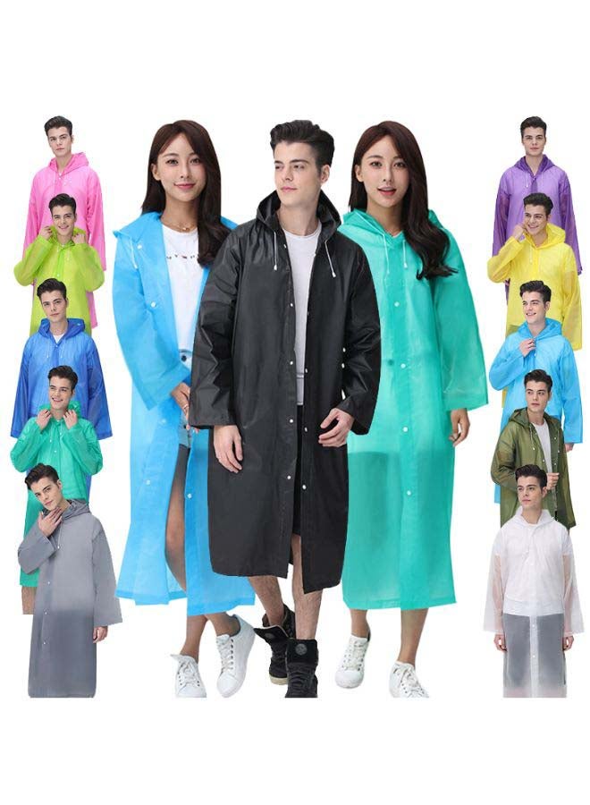 EVA Hooded Raincoat Light Green - Image 2