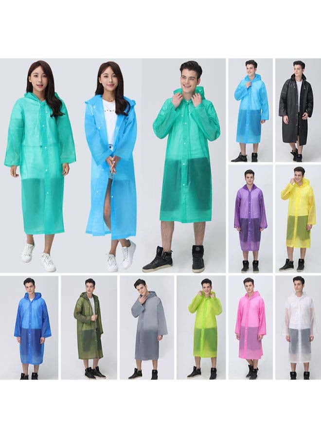EVA Hooded Raincoat Light Green - Image 3