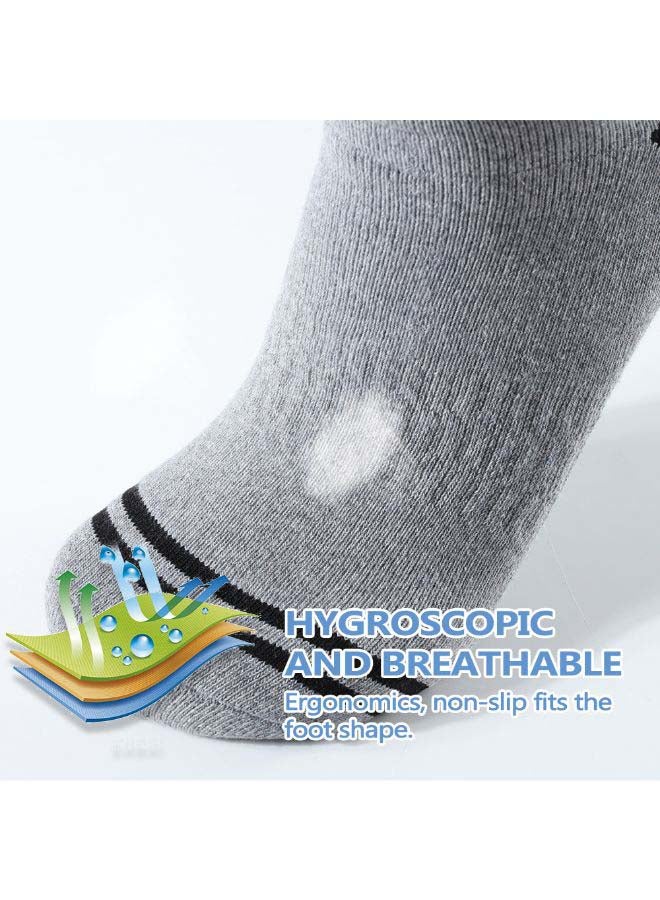 6 Pair Of Striped Mid Calf Socks Blue  - Image 2