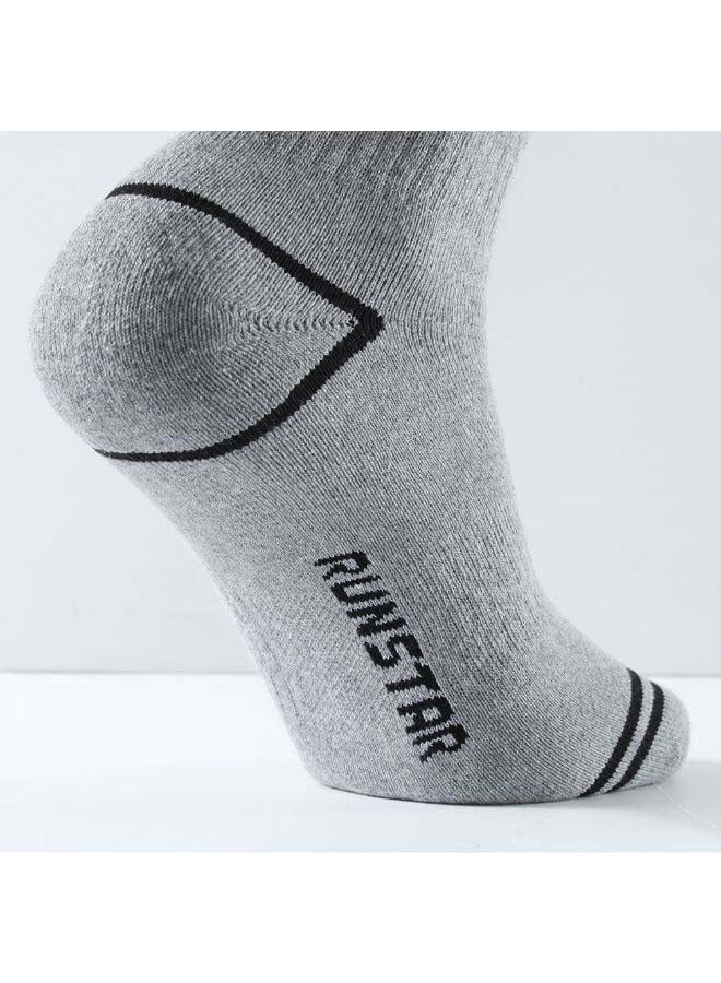 6 Pair Of Striped Mid Calf Socks Blue  - Image 3