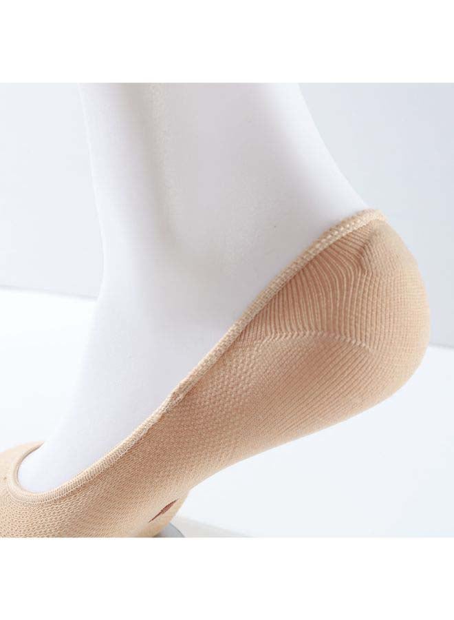 6 Pair Of Solid No Show Socks Black/Grey/Beige - Image 3