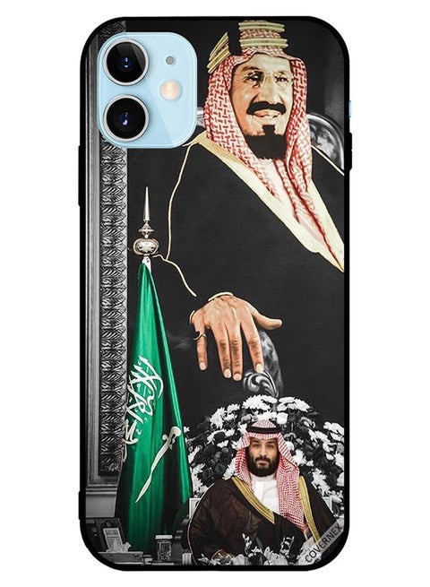 غطاء حماية واق لهاتف أبل آيفون 12 بطبعة لصاحب السمو الأمير محمد بن سلمان وجلالة الملك عبد العزيز آل سعود