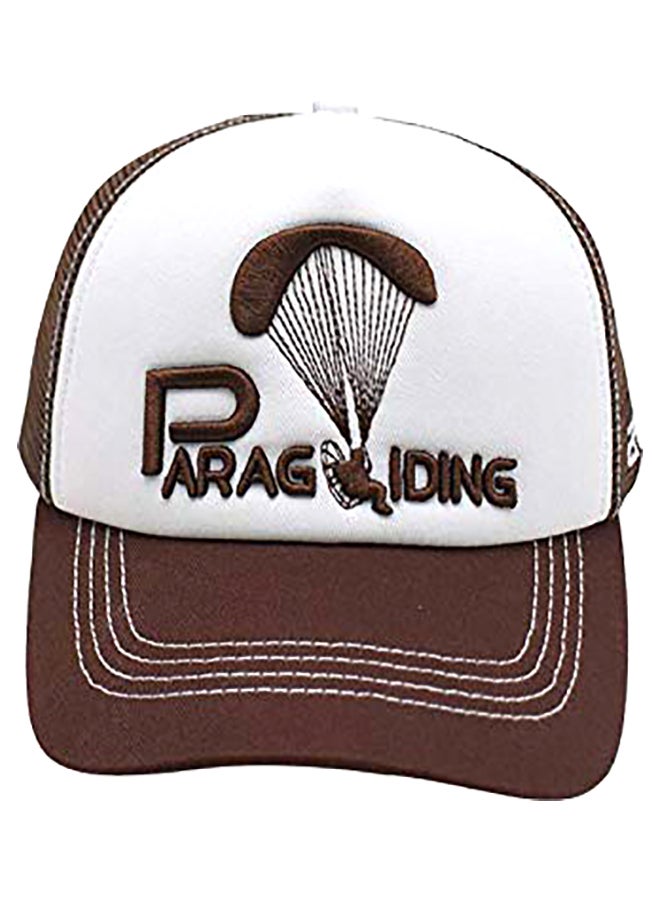 Fighter Gifts Paragliding Embroidered Head Cap Brown/White - Image 1