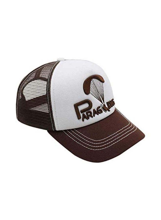 Fighter Gifts Paragliding Embroidered Head Cap Brown/White - Image 3