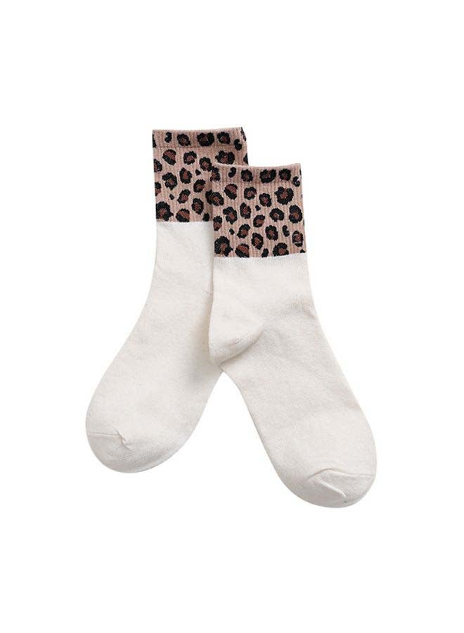 Leopard Printed Socks White/Brown/Black  - Image 3