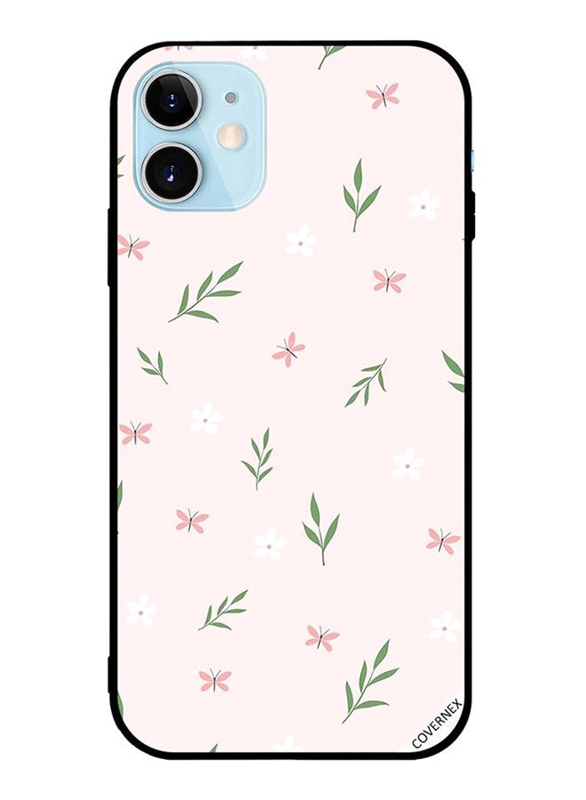 Covernex Apple iPhone 12 Mini Protective Case Cover Printed Featuring Small Leaves & Butterflies DESIGN_1079 - Image 1