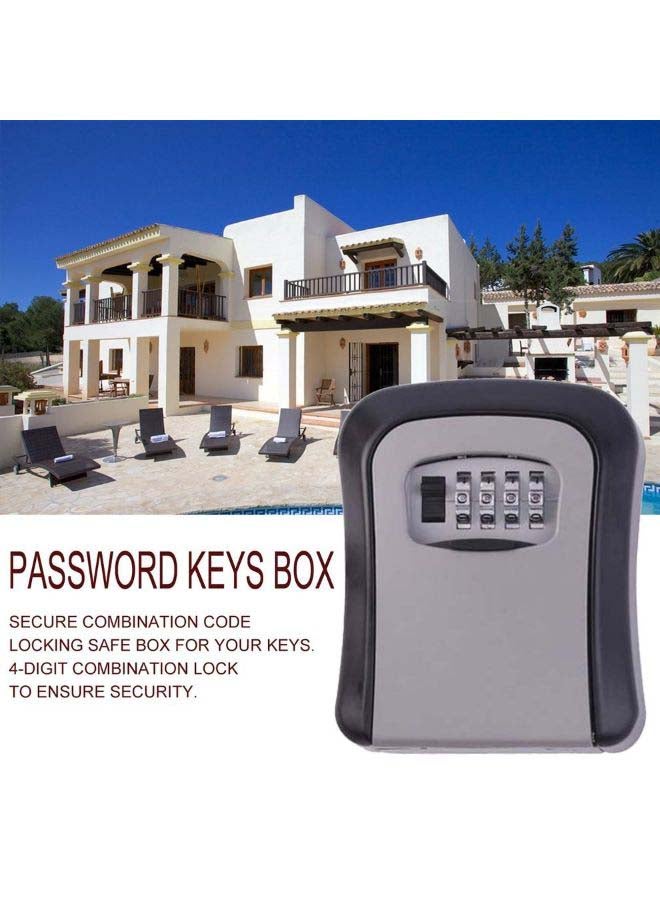 Generic 4-Digit Combination Password Key Box Organizer Grey/Black  - Image 3
