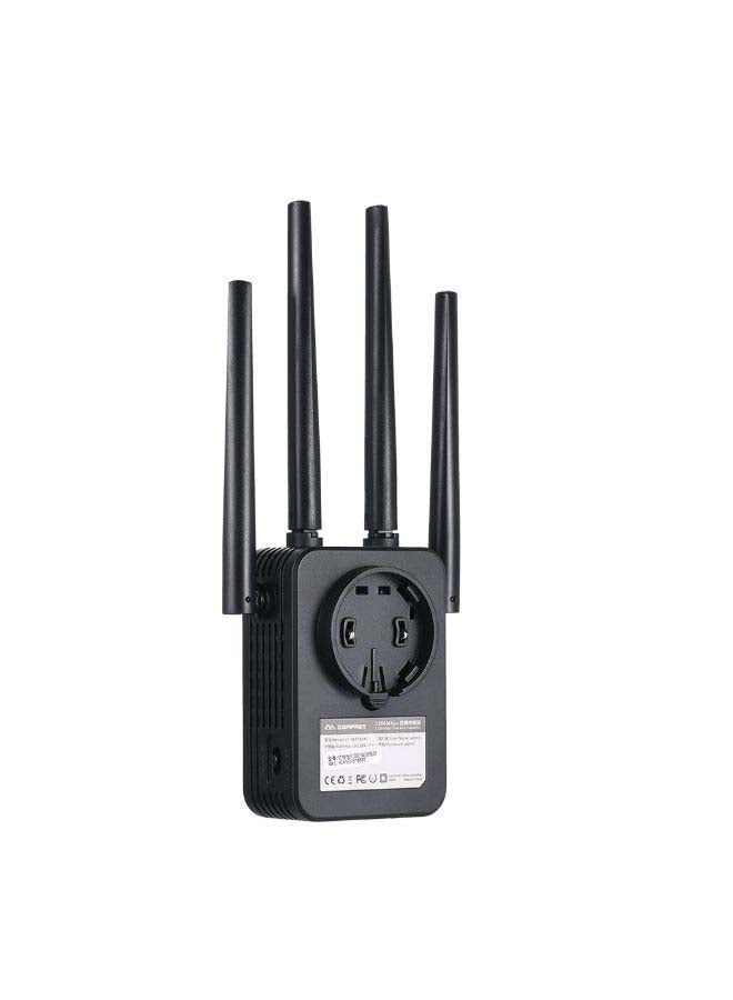 comfast - WiFi Repeater Wireless Dual-band 1200Mbps Router AP Mode WiFi Extender 2.4G&5.8G Wireless Repeater Black - Image 1