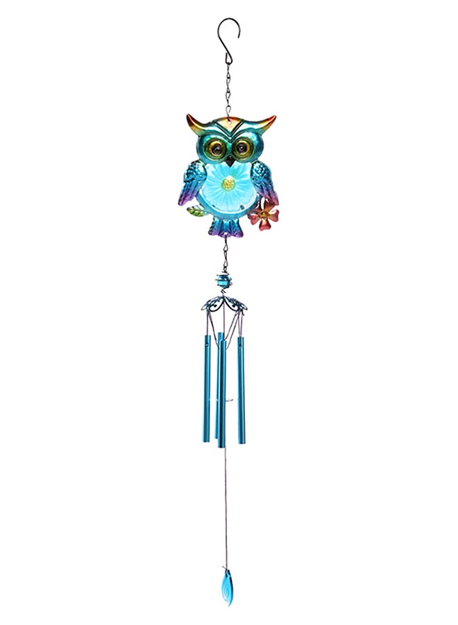 Glass Wind Chime Owl Shaped Hanging Ornament Multicolour