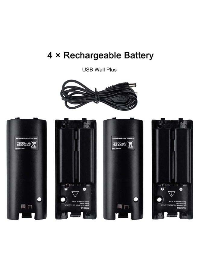 Generic - 4 in 1For Wii U Charging Station with 4 For Wii Batteries Battery Black - Image 1
