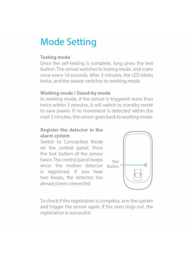 Wireless Motion Infrared Detector Home Alarm System White 12.3 x 6.7cm  - Image 2