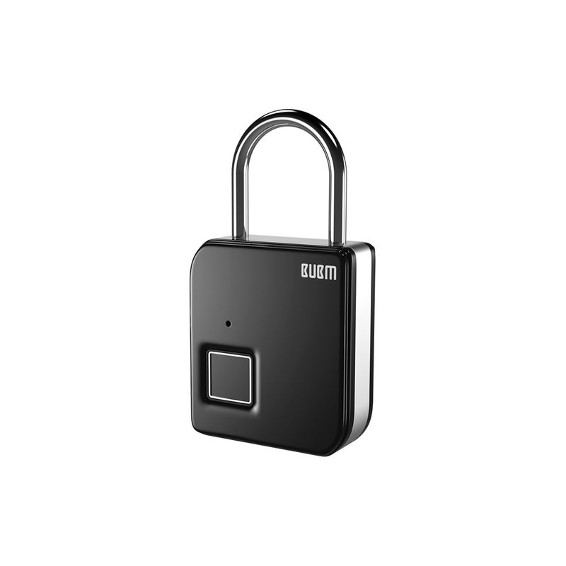 BUBM Smart Fingerprint Padlock Portable Intelligent Lock For Luggage and Travel Black  - Image 1