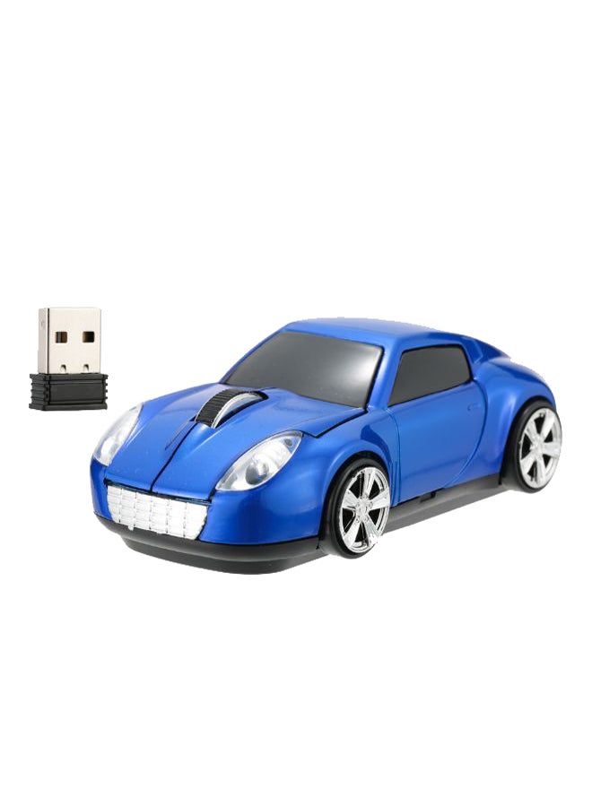 Car Shaped Wireless Optical Mouse With Receiver Blue/Black/Silver - Image 1