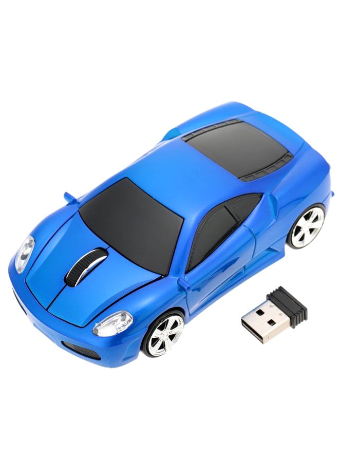 Car Shaped Wireless Optical Mouse With Receiver Blue/Black/Silver - Image 1