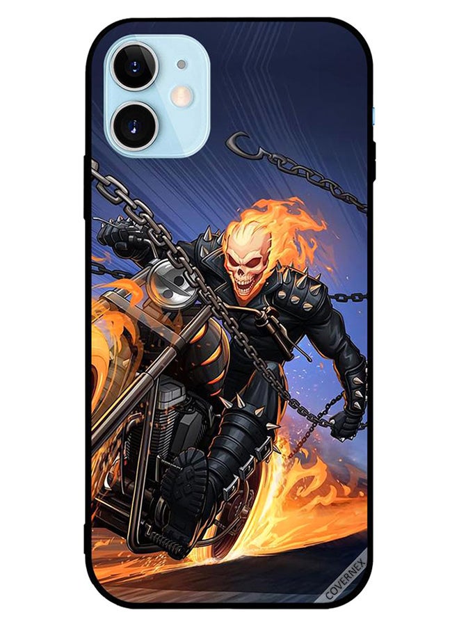 Covernex - Protective Case Cover For Apple iPhone 12 Skull Man On Bike While Burning - Image 1