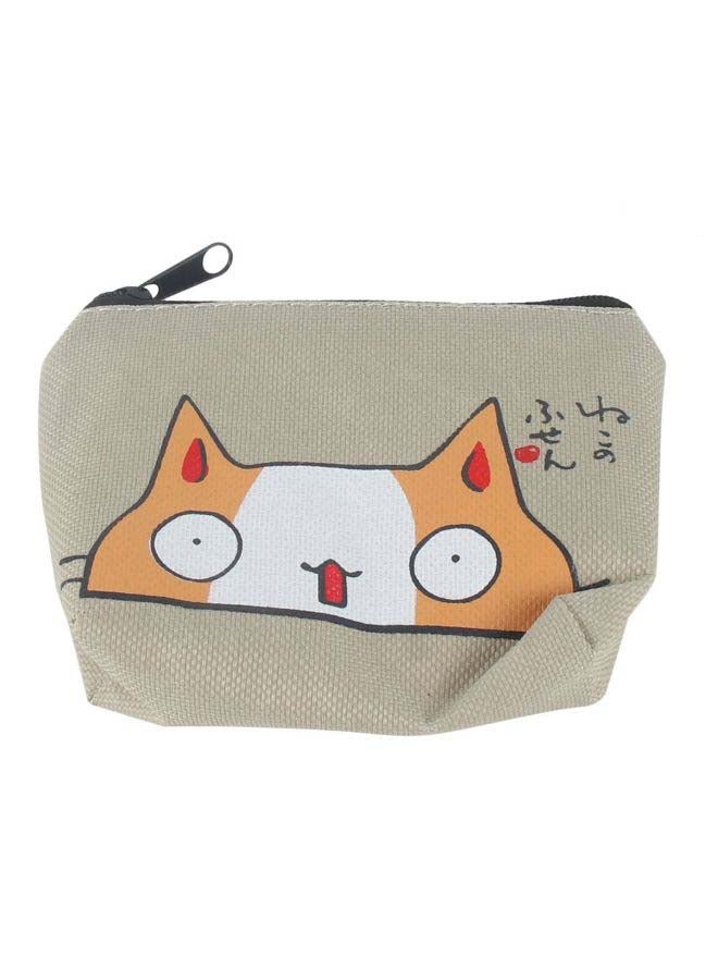 Cute Cat Coin Purse Apricot/White - Image 3