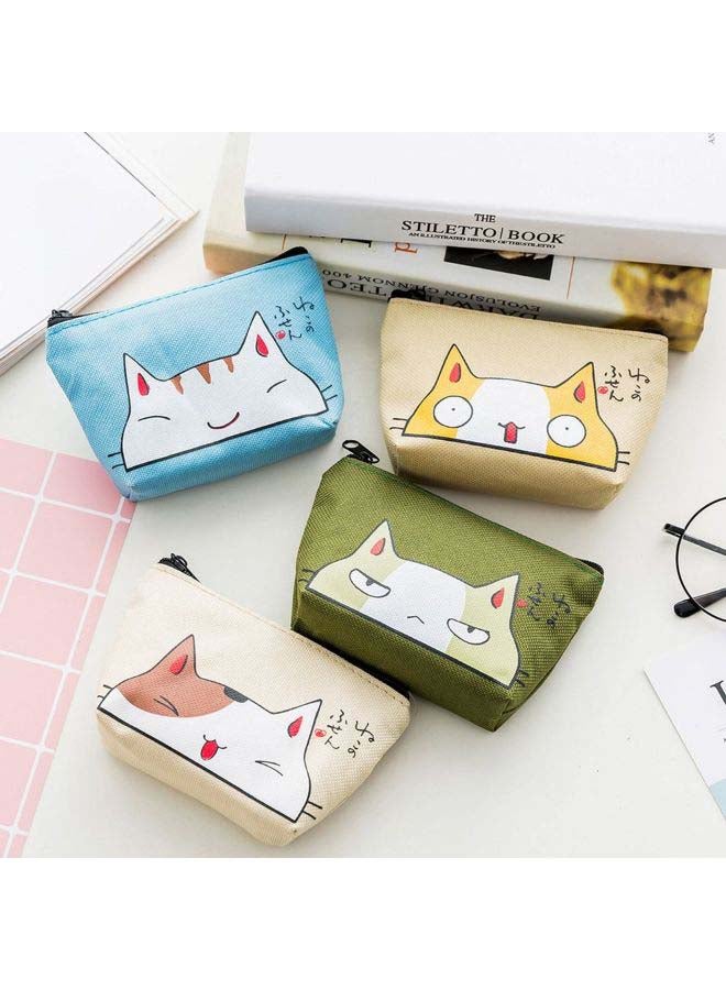 Cute Cat Coin Purse Blue/White - Image 3