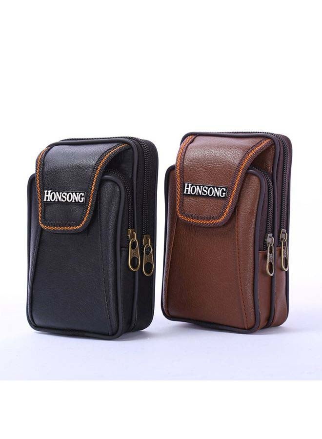 Vertical Zippered Belt Wallet Black - Image 3