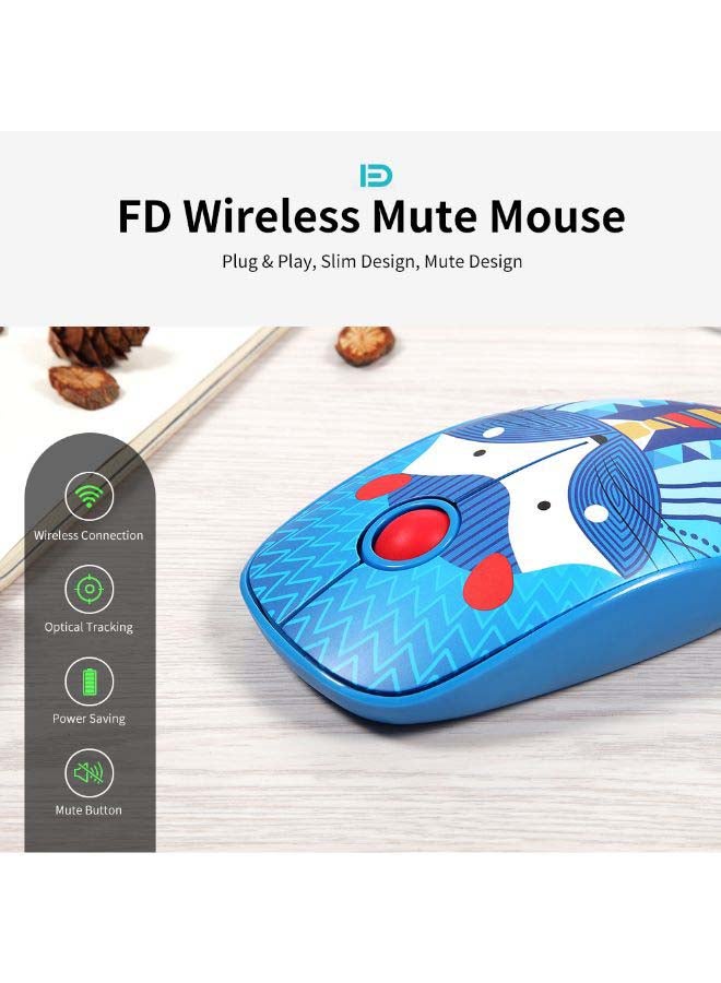 FD V8H 2.4G Wireless Mute Mouse Plug & Play Slim Mice Pink - Image 2