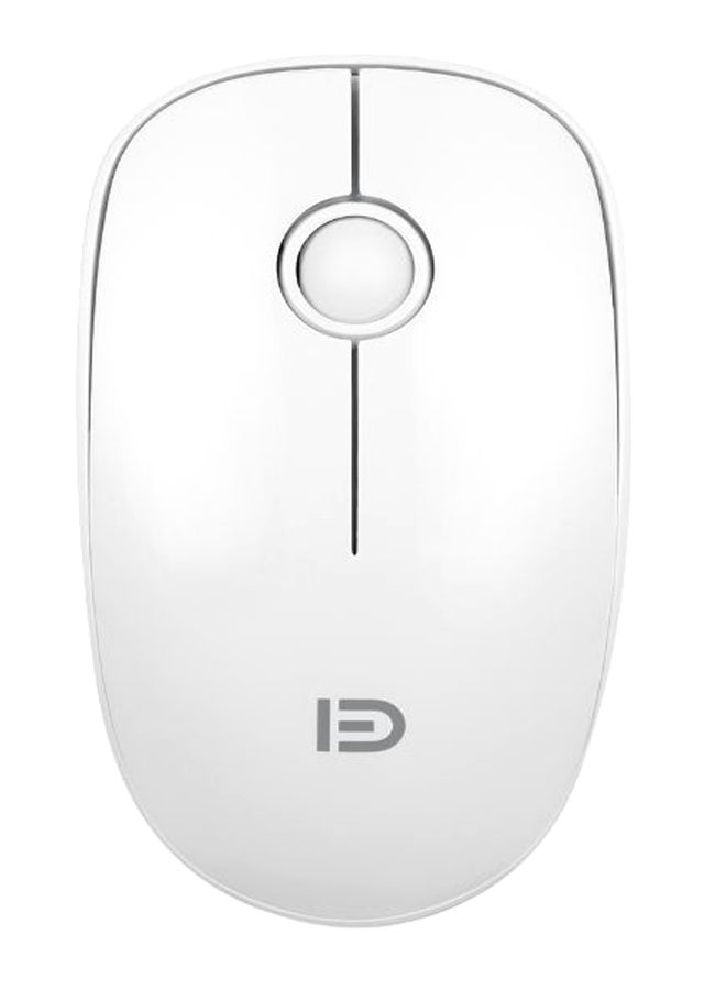 FD V8 2.4G Wireless Mute Mouse Plug & Play Slim Mice White - Image 1