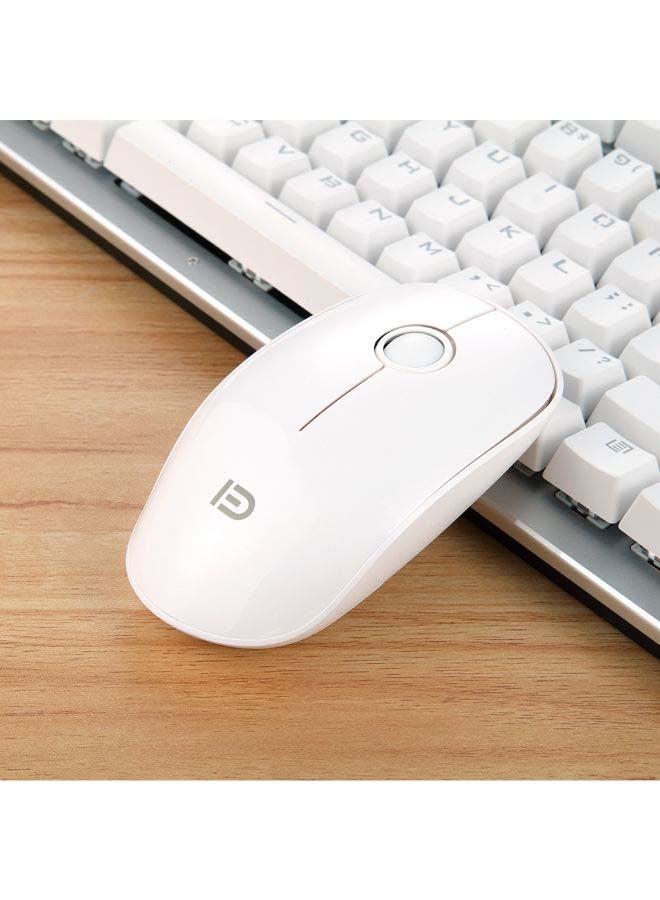 FD V8 2.4G Wireless Mute Mouse Plug & Play Slim Mice White - Image 2