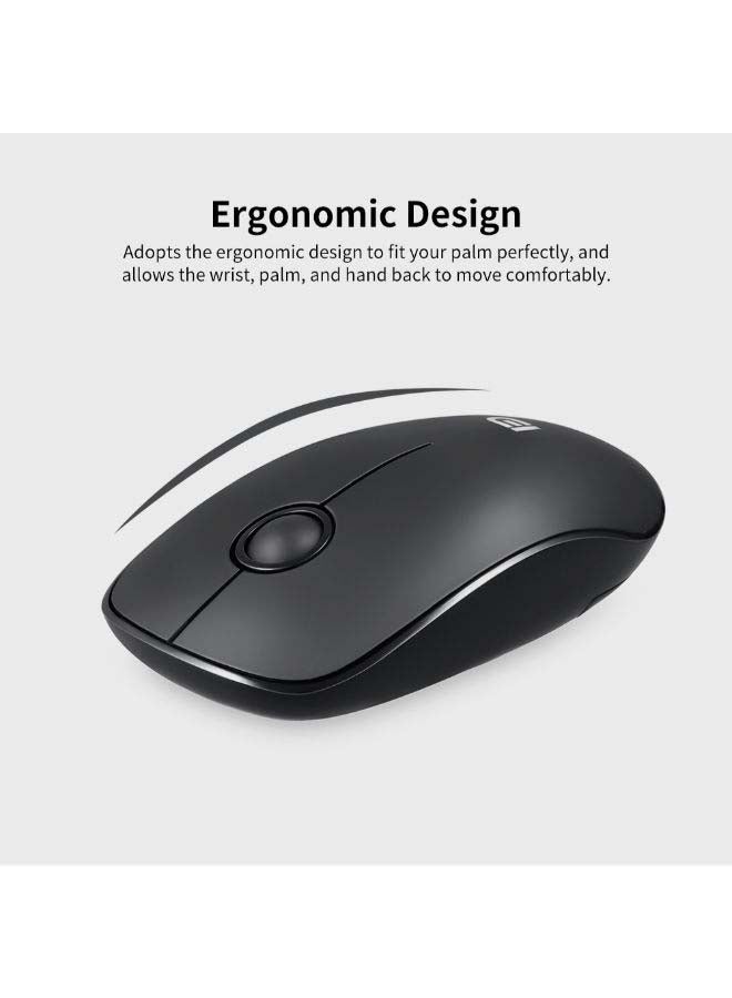 FD V8 2.4G Wireless Mute Mouse Plug & Play Slim Mice Black - Image 3