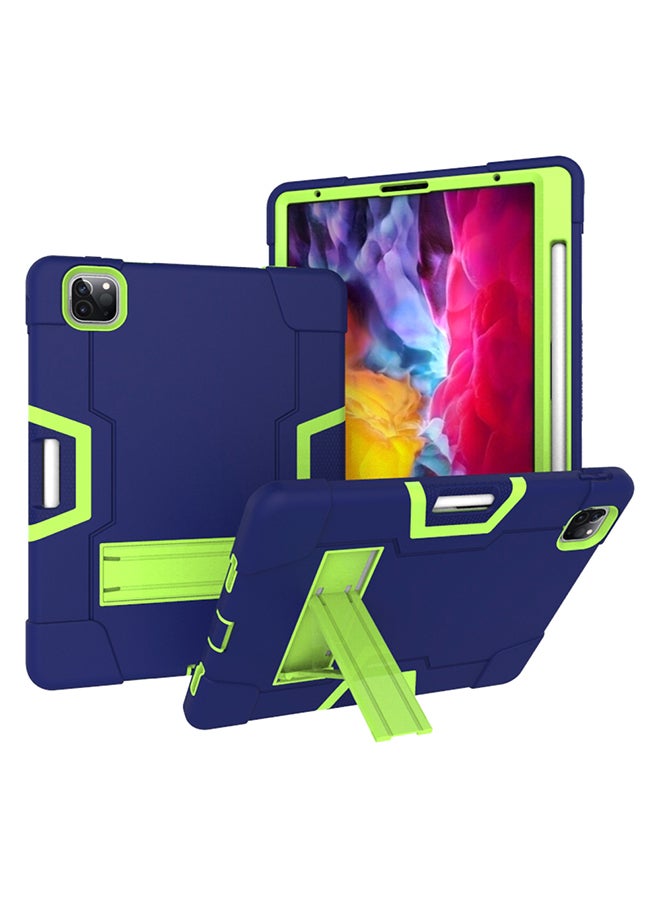 روك بو Protective Case Cover For Apple iPad Pro 12.9 (2021/2020/2018) Navy Blue/Green - Image 1