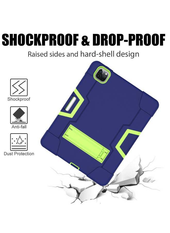 روك بو Protective Case Cover For Apple iPad Pro 12.9 (2021/2020/2018) Navy Blue/Green - Image 3