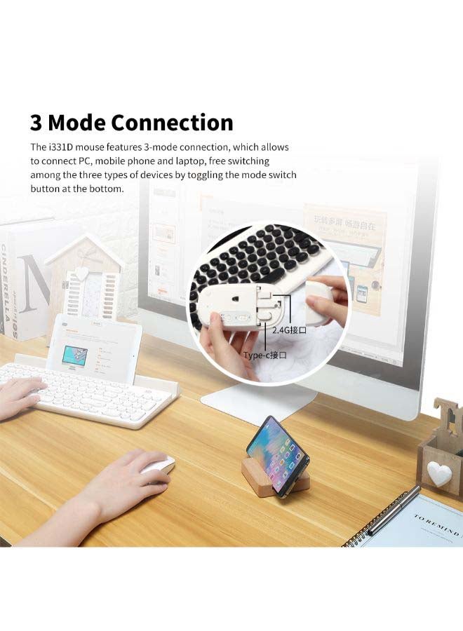 FD I331D 3 Mode 2000DPI Rechargeable Adjustable Mouse Wireless Mice with 2.4G USB Type C Bluetooth 4.0 Black - Image 3