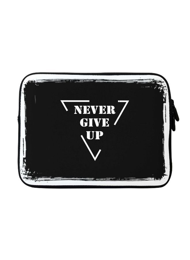 Stylizedd Never Give Up Printed Sleeve For Apple MacBook 15 inch Black/White - Image 1