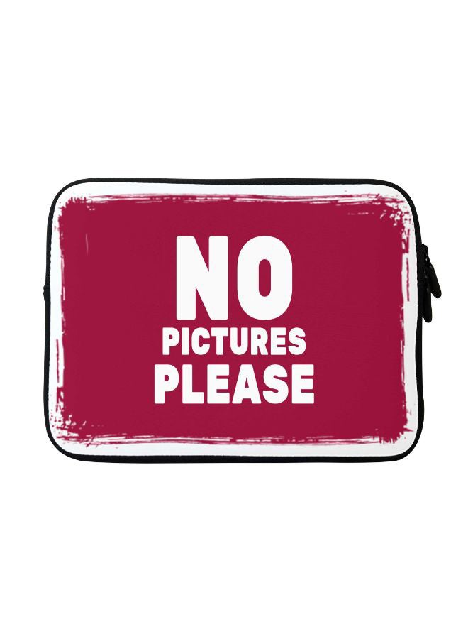 Stylizedd No Pictures Please Printed Sleeve For Apple MacBook 15-Inch Pink/White - Image 1