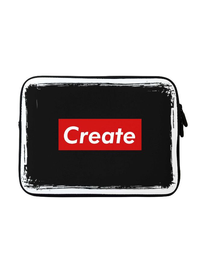 ستايلايزد حافظة للابتوب أبل ماك بوك مقاس 15 بوصة مزينة بطبعة "Create" أسود/أحمر/أبيض - Image 1