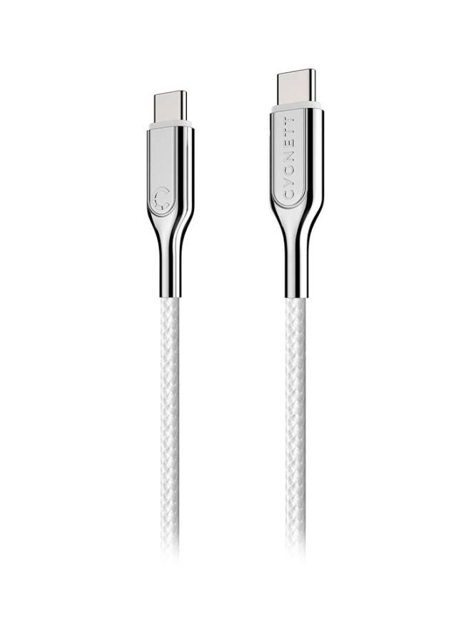 سيغنيت كابل آرمورد 2.0 من USB-C إلى USB-C أبيض/فضي - Image 1