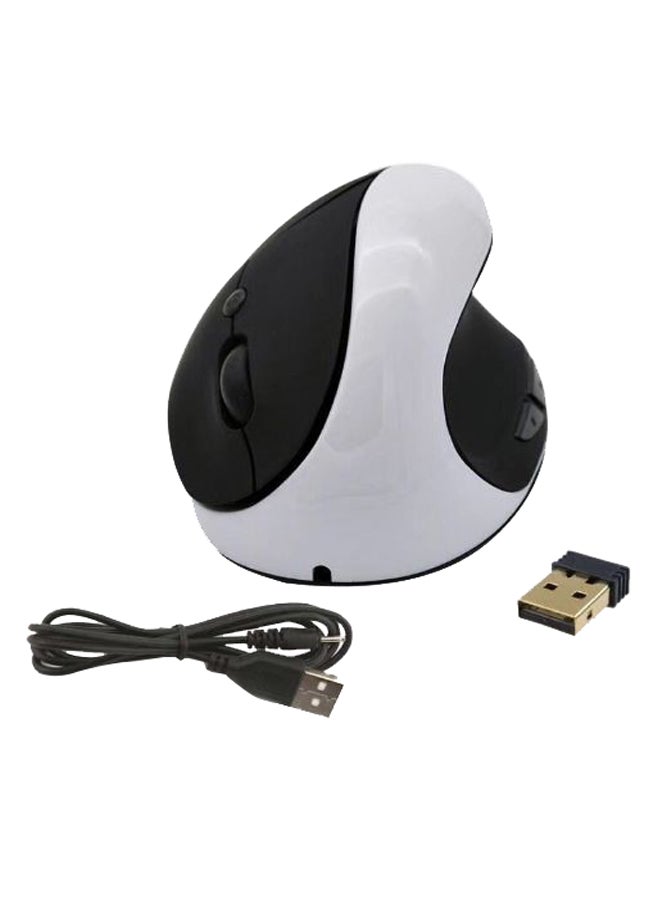 Wireless Vertical Optical Mouse With Cable And Receiver White/Black