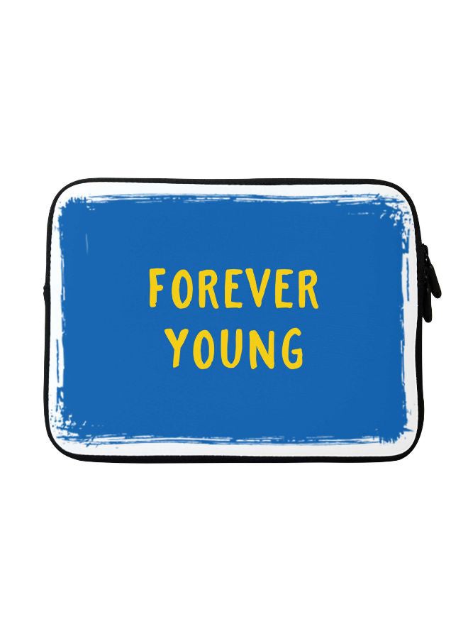 ستايلايزد حافظة لابتوب بطبعة ’Forever Young’ لجهاز أبل ماك بوك مقاس 15 بوصة أزرق/أبيض/أصفر - Image 1