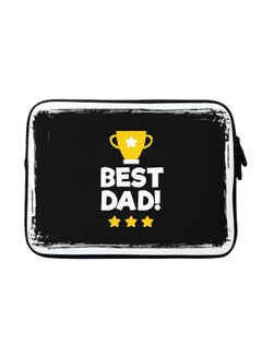 ستايلايزد حافظة بطبعة كوب وعبارة "Best Dad" للابتوب أبل ماك بوك مقاس 15 بوصة أسود/ أبيض/ أصفر 