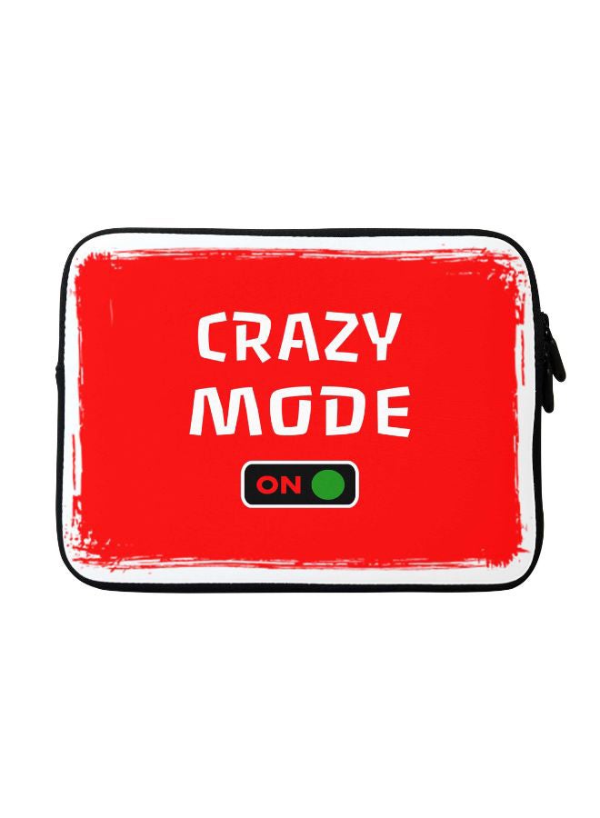 Stylizedd Crazy Mode On Printed Sleeve For Apple MacBook 15-Inch Red/White/Black