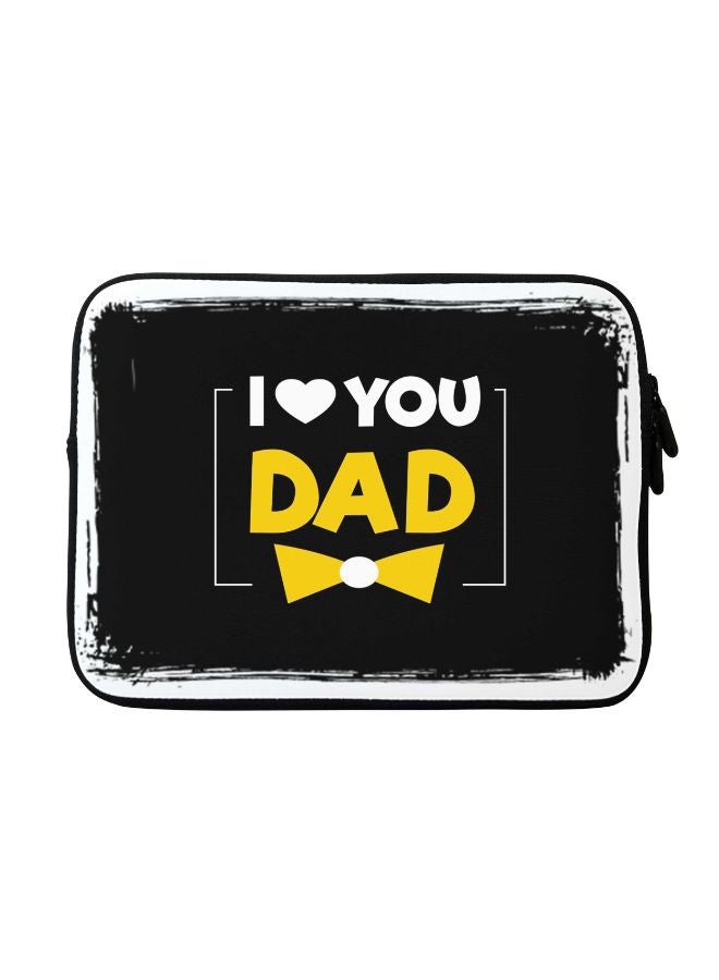 ستايلايزد حافظة لابتوب مطبوع عليها عبارة "I Love You Dad" لجهاز أبل ماك بوك مقاس 15 بوصة أزرق/أبيض/أصفر