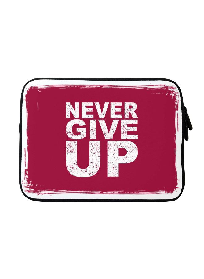 Stylizedd Never Give Up Printed Sleeve For Apple MacBook 15 inch Red/White/Black - Image 1