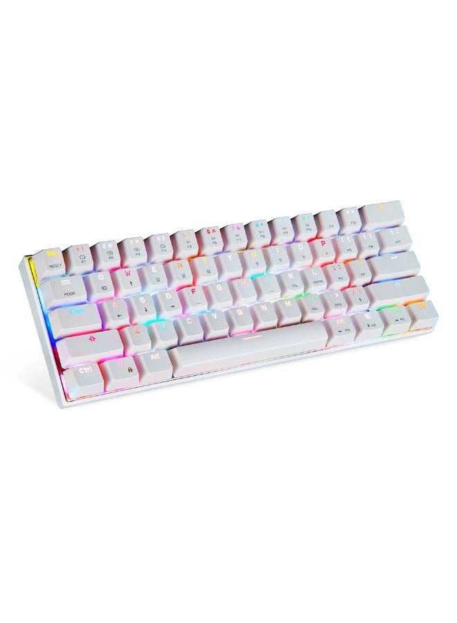 Motospeed - Dual Mode 61-Keys Mechanical Gaming Keyboard White - Image 1