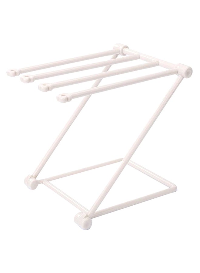 4-Bars Arms Foldable Towel Drying Rack Holder Beige 18.50x3.00x16.00cm  - Image 1