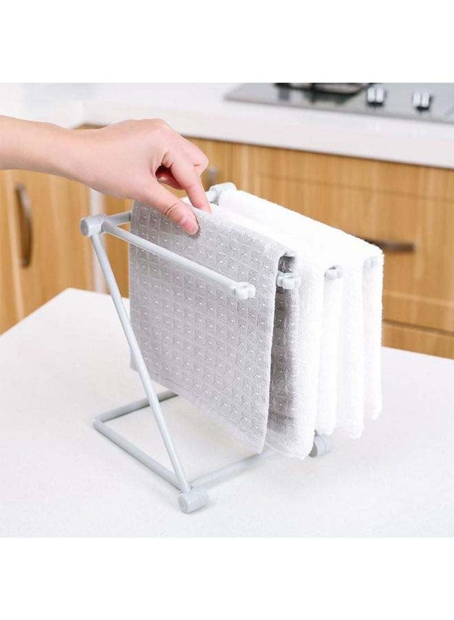 4-Bars Arms Foldable Towel Drying Rack Holder Beige 18.50x3.00x16.00cm  - Image 3